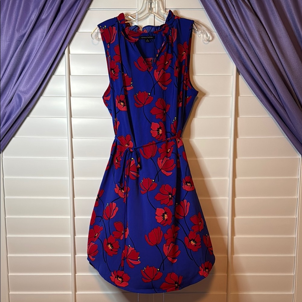 41 Hawthorn Blue and Red Halter Mini Sundress